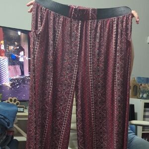 Red and Black Patterned Pants